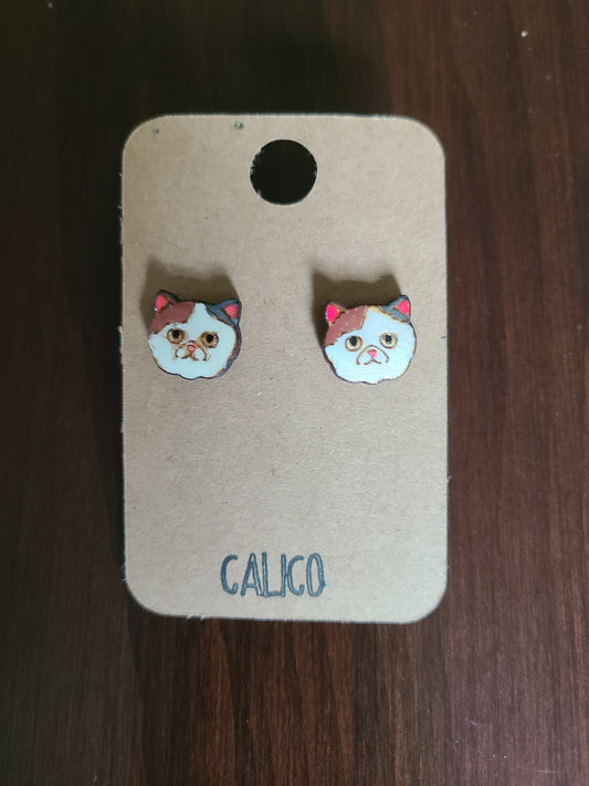 Cat stud earrings