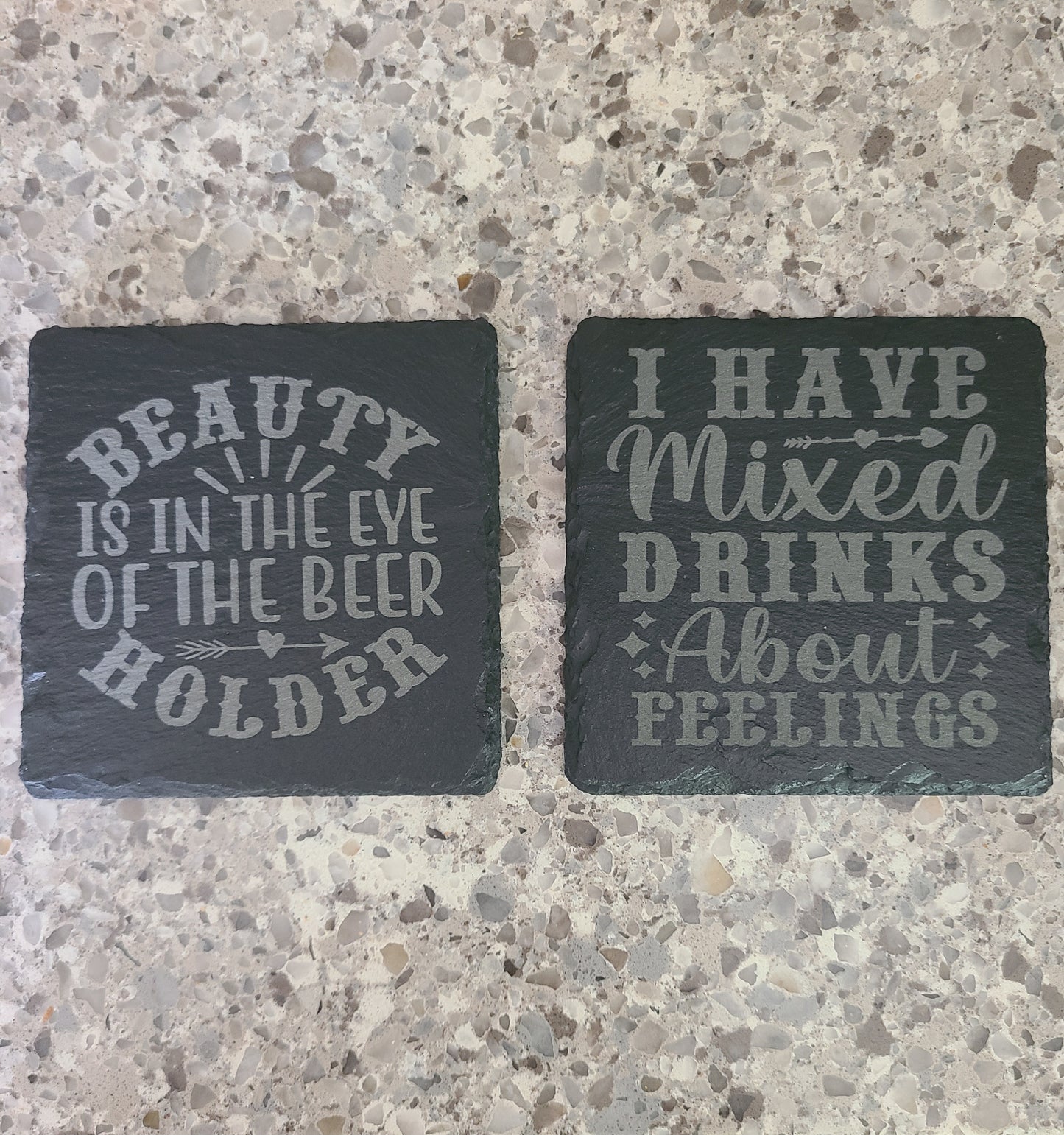 Funny alcohol sayings slate costers